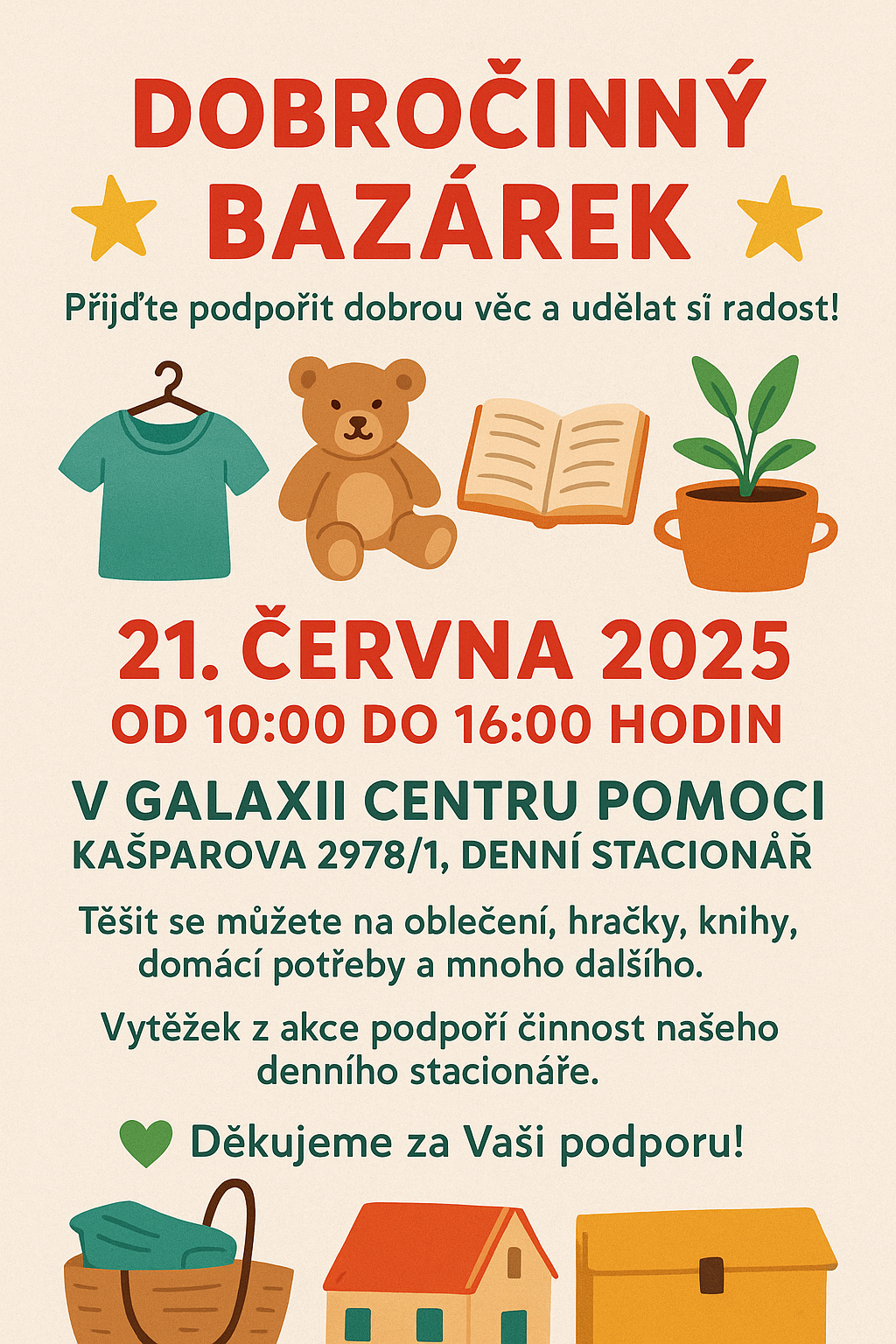 Dobročinný bazárek v Galaxii Centru Pomoci